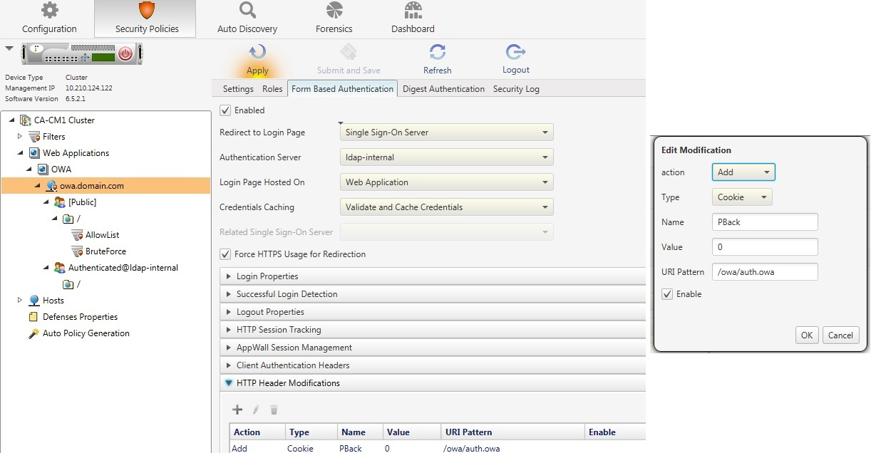 How to Configure AppWall FormBased Authentication (FBA) Authentication